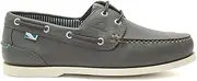 [Chatham] Leather Boat Shoes for Men - Crew G2 in Dark Grey, 6-15