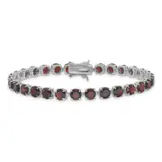 925 Sterling Silver 5mm Garnet Tennis Bracelet