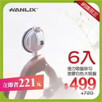 在飛比找蝦皮購物優惠-【Hanlix 亨利士】MIT台灣製 強力吸盤掛勾 塑膠白色