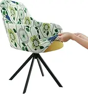 Iauddy Swivel Armchair Accent Dining Chair Cover for Office, Stretch Mid-Back Office Desk Chair Sliopcover Leisure Arm Chair Protector with arms for Living Room