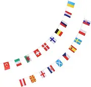 ifundom National Flag Banner 1pc 24 Teams String Flag 14x21cm Made of Strong Polyester Indoor/outdoor Dec