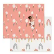 JumpOff Jo - Large Waterproof Foam Padded Play Mat for Infants, Flower Power