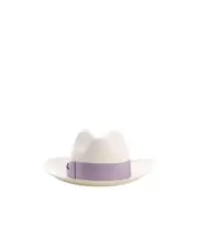 wide-brim straw hat S,L White