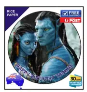 AVATAR Edible Rice Paper Image Cake Birthday Party Topper 19cm round