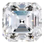 Gemstone Moissanite True Light G-H-I Color 8mm Asscher Cut