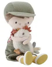 [Little Dutch] Cuddle Doll Farmer Jim with Chicken 35cm Plush Toy