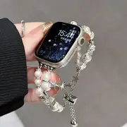 Elegant Pearl & Star Chain Strap For Apple Watch Ultra Series 10/9/8/7/6/SE/5/4