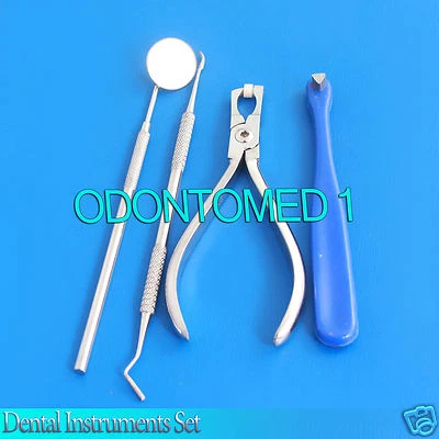 Dental Band Remover Plier Heat Bite Stick Band Pusher Scaler Mouth Mirror DN-345