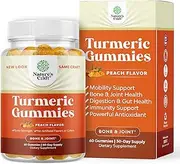 Turmeric Curcumin Immune Support Gummies - Immune Booster Turmeric Gummies for Joint Support and Anti Aging Skin Care - Turmeric with Black Pepper Joint Supplement Gummy Vitamins with Curcumin Powder