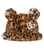 [Dolce & Gabbana Kids] Dolce & Gabbana Kids Leopard-print faux fur hat XL multicoloured