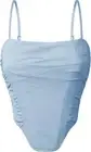 ZESICA Women Corset Tops Spaghetti Straps Mesh Bustier Light Blue Small NWT!