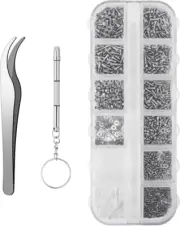 1100Pcs Eyeglasses Repair Kit, Tiny Sunglasses Screws, Glasses Screws and 5