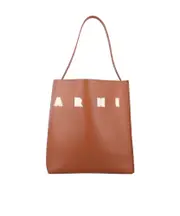 Marni Museo Logo Patch Tote Bag One size MOCHA BEIGE