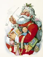 Merry Old Santa Claus Accent Tile Mural Kitchen Wall Backsplash Marble Ceramic