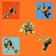 15 Teenage Mutant Ninja Turtles Shaped Stickers - Michelangelo, Raphael