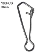 Stainless Steel Fishing Swivels Snap Lure Connector Hooked Rigging Kit (100pcs)