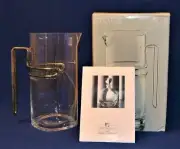 New Original Box LUIGI BORMIOLI Italy Art Clear Glass STRAUSS 8 1/8"h Pitcher