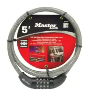 Master Lock 8119DPF Braided Steel Set Your Own Combination Cable Lock 5 ft.