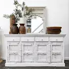 Rustic White Recycled Timber Indian Antique Door Sideboard Buffet Statement