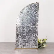 7 feet Big Payette Sequin Double Sided Half Moon Arch Backdrop STAND COVER Party