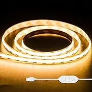 OULARA USB COB LED Strip 5 V Warm White 2700 K, 1 m Dimmable 320 LEDs, Flexible with Memory Function for TV Backlight, Bedroom, Mirror