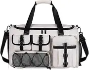 Gym Bag Travel Bag Gym Bag Pouch Adults Adjustable Shoulder Strap Shoulder Bag Backpack for Exercise Training Camping, White