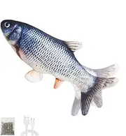 SUOXU Moving Fish Cat Toy,Electric Flopping Cat Kicker Fish Toy,Catnip Toys,Realistic Plush Electric Wagging Fish Toys Simulation Interactive Funny Chew Toy for Cats (carp)