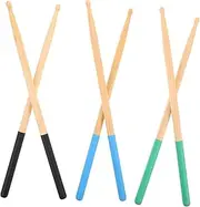 FUNOMOCYA 3 Pairs Wooden Drum Percussion Sticks Non-slip Maple Drumsticks for Electronic and Acoustic Drums Professional Percussion Accessories