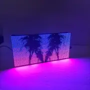 Outrun Vaporware Animated Pixel LED Matrix Wall Decor Night Stand Gaming Room