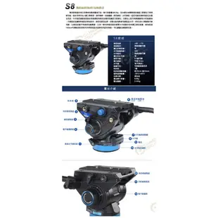 Benro 百諾 迷你油壓雲台 S8 鎂鋁合金 承重 8kg S系列 油壓雲台 錄影 相機專家 勝興公司貨