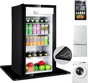 Mini Fridge Silicone Mat with Raised Edge Under Refrigerator Floor Protectors Mini Fridge Drip Pan Protect From Appliance Leaks Water Spills 23.5" x 23.5" x 0.55" (Black)