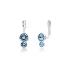 Slake Dot Earrings Jackets Light Sapphire Swarovski Crystal Stud Drop WG MYJS