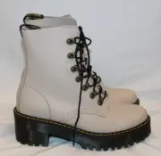 Dr. Martens Leona Women's Leather Platform Boots Vintage Taupe US 10 NEW