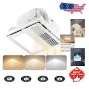 Durable Exhaust Fan with Heater & 3-Color LED Light Settings, 110 CFM Airflow