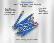 Dark Turquoise, Mini Golf Pencils, Bridal Shower, Baby Shower, Save The Date
