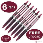 Pilot Precise V5 RT Rolling Ball Pen 15137, Burgundy Ink, 0.5mm XF, Pack of 6
