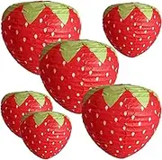 Strawberry Lanterns 6PCS 8＆12 Inch Strawberry Lamp Hanging Paper Lanterns Foldable Party Decorations for Birthday Party Supplies Red