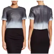 NWT $999 Zac Posen Genuine Leather Ombré Shirt SZ 8 (runs small)