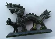 18 cm Green Jade Dragon Carving decoration collection lucky home office store