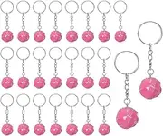 [uxcell] Disco Ball Keychain, 24 Pcs 70s Disco Keyring 2cm Disco Ball Party Favors Mirror Ball Keychain Party Supplies for Christmas Party Decorations, Pink