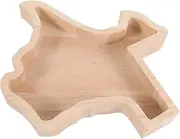 NIYANGLE Map Shaped Wooden Serving Tray Rustic Jewelry Storage Plate for Home Decor Vintage Design Smooth Edges for Accessories for Family and Friends