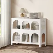 Oikiture Shelving Unit Display Shelf Storage Stand Bookcase Bookshelf Organizer Rack White