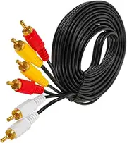 CONGARTENO RCA Male to Male Audio Video Composite Cable High Performance Av Cable for Tv and Media Players Reliable Connection for DVD VCR and Top Boxes Easy Installation