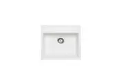 CARYSIL Waltz Granite Kitchen Sink - 560 x 510mm Single Bowl - Snova White - Top/Under Mount