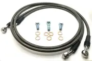ASR Steel Braided Front Brake Lines Smoke +2" Extended Polaris Predator 500