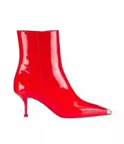 Alexander McQueen Patent Leather Ankle Boots - Lust Red