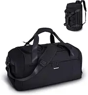 sportsnew Gym Bag for Men Women with Shoe Compartment,Overnight Bag Backpack with Wet Pocket,38L Travel Duffel with 15.6" Laptop Pocket and Trolley Sleeve for Travel,Workout,Patent Pending, Black,
