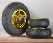 2 Packs of 5" Flat Free Wheelbarrow Tires Garden Cart Hand Truck Wheels Tires