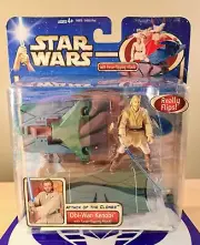 STAR WARS SAGA ATTACK OF THE CLONES OBI-WAN KENOBI FORCE FLIPPING ATTACK 2002