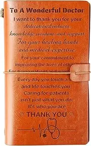 Skexiod Unique Doctor Gifts for Men Women - 140 Page Refillable Leather Journal To A Wonderful Doctor Gifts for Him Her Christmas Thanksgiving Day Birthday Retirement Gifts for Doctor
